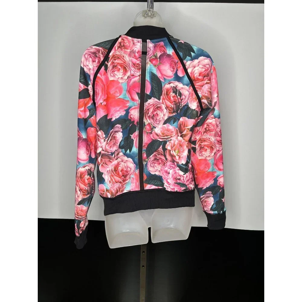 Lululemon Hold Your Om Hoodie Jacket Secret Garden Black Floral Zip Size 8 - Picture 5 of 10